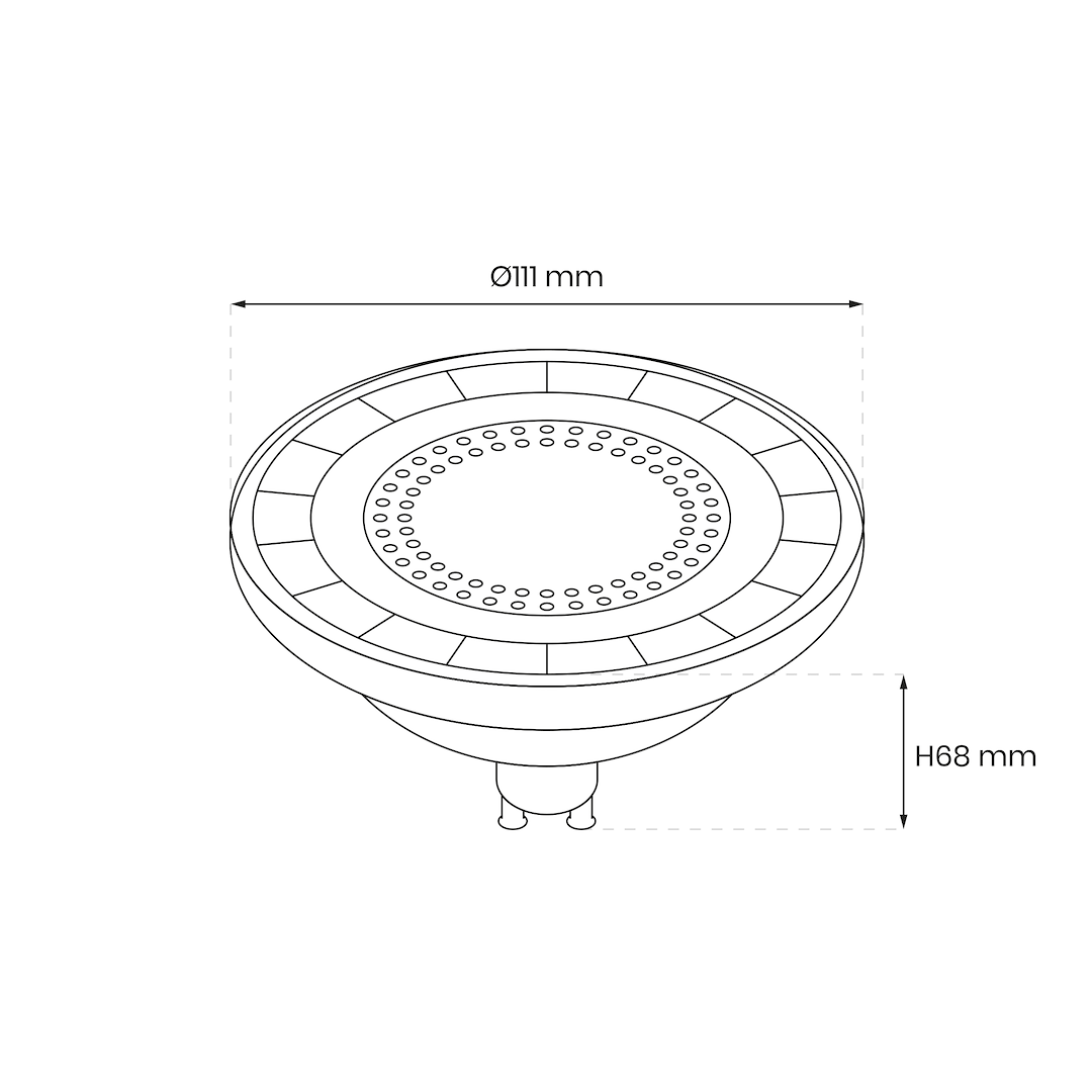 ŻARÓWKA AR111 - 12W GU10 3000K / Czarny Milagro - obrazek 4