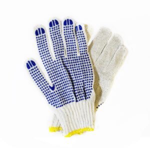 RĘKAWICZKI BIALE OGRODOWE KROPKI Milagro