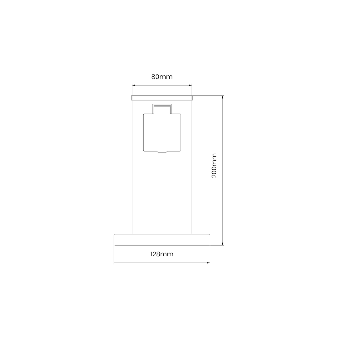 Słupek Ogrodowy Electric 20cm 2 Gniazda 16A Milagro - obrazek 2