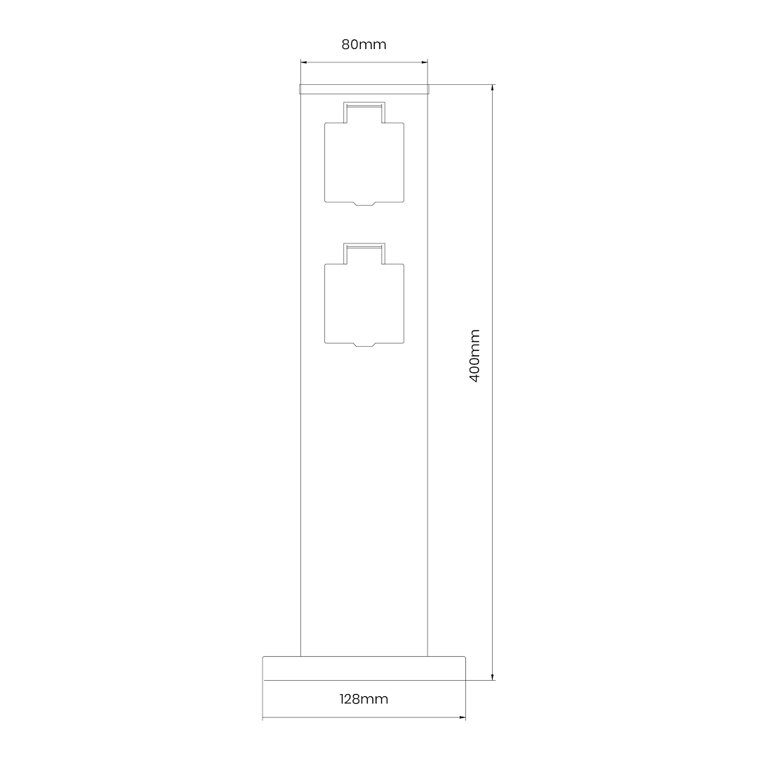 Słupek Ogrodowy Electric 40cm 2 Gniazda 16A Milagro - obrazek 2