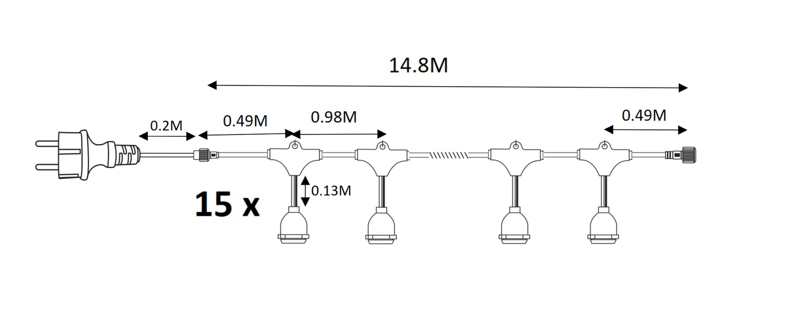 Girlanda 15 Metrów Biały (bez żarówek) Milagro - obrazek 4