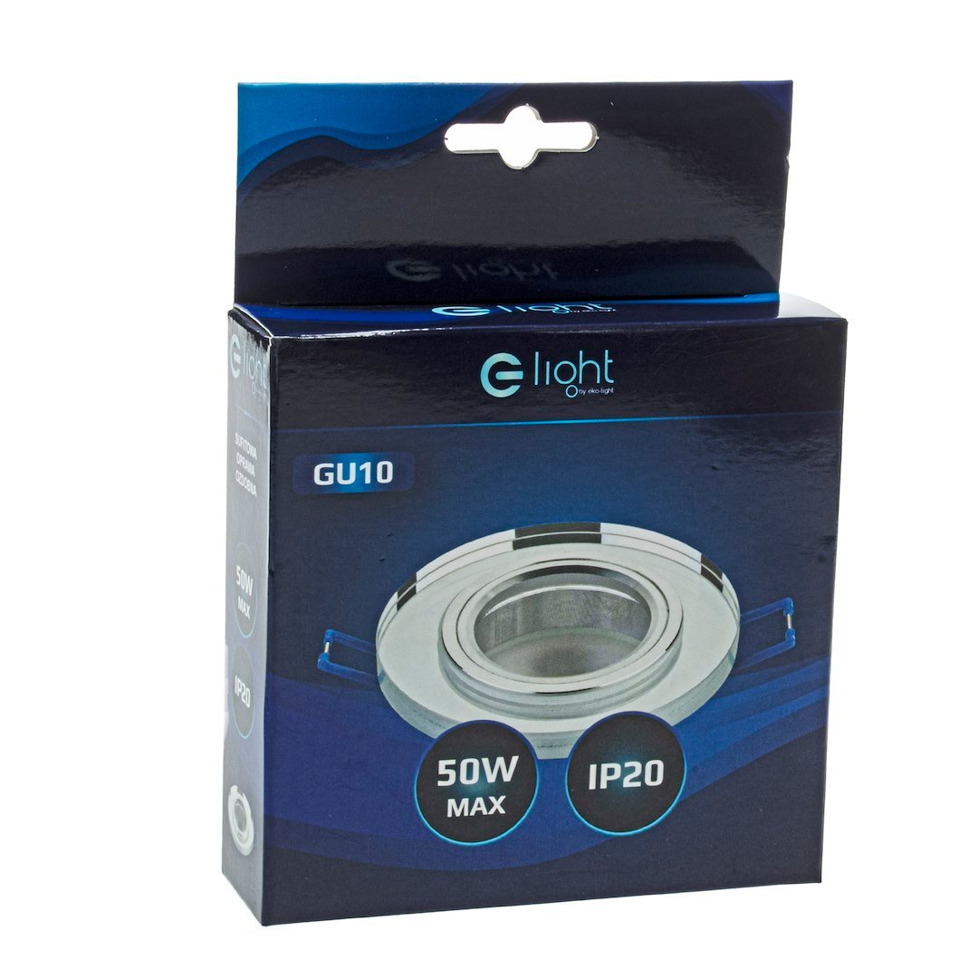 Oczko sufitowe szklane OKRĄGŁE. Kolor: SREBRNY Milagro - obrazek 3