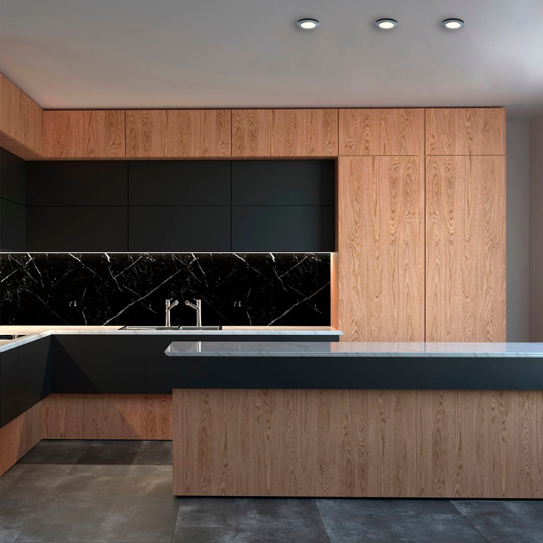 Oczko sufitowe szklane OKRĄGŁE. Kolor: CZARNY Milagro - obrazek 7