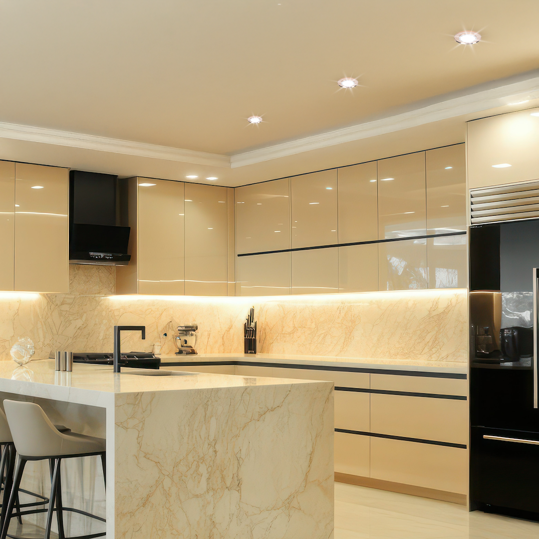 Oczko sufitowe szklane OKRĄGŁE. Kolor: BURSZTYN Milagro - obrazek 4