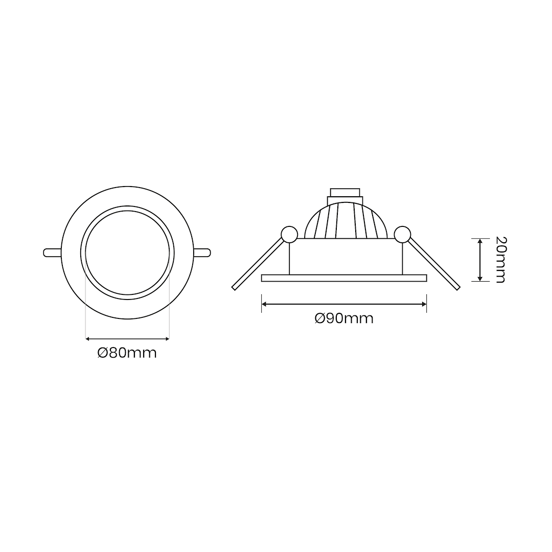 Oczko sufitowe szklane OKRĄGŁE. Kolor: BURSZTYN Milagro - obrazek 5