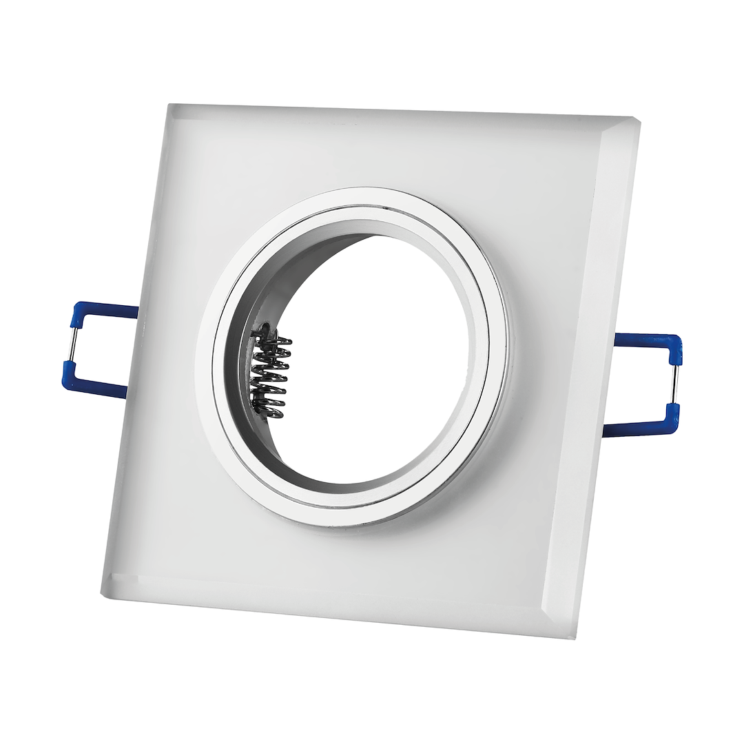 Oczko sufitowe szklane KWADRATOWE. Kolor: BIAŁY Milagro