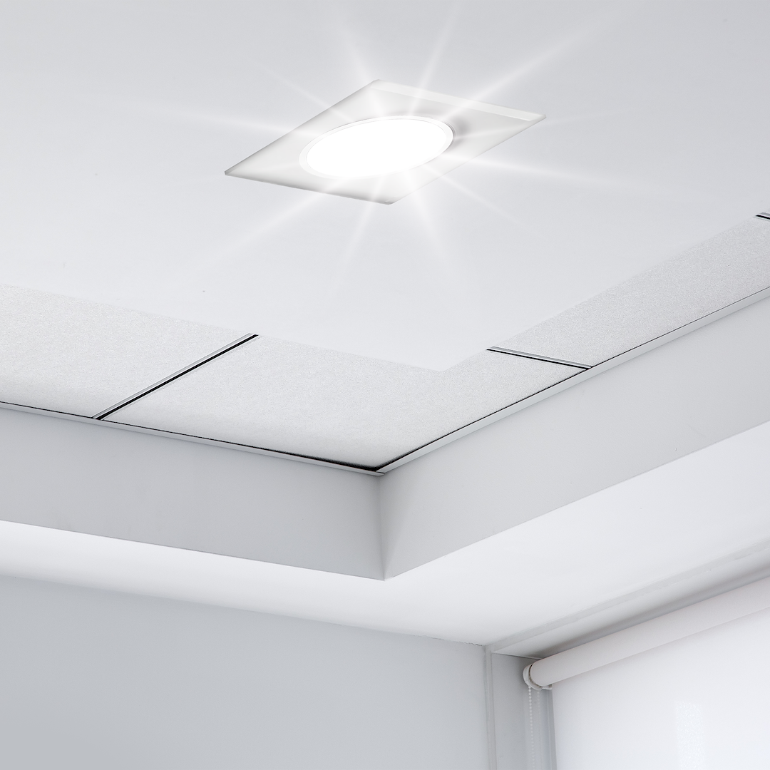 Oczko sufitowe szklane KWADRATOWE. Kolor: BIAŁY Milagro - obrazek 2