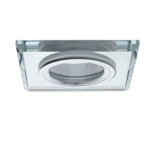 Oczko sufitowe szklane KWADRATOWE. Kolor: SREBRNY Milagro