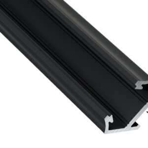 PROFIL ALUMINIOWY NAROŻNY CZARNY TYP C 1m + KLOSZ MLECZNY Milagro