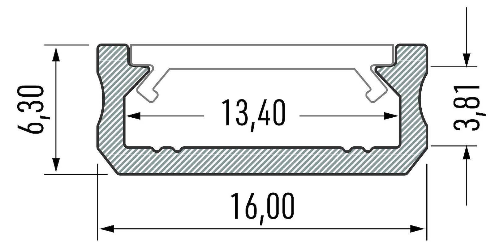 PROFIL ALUMINIOWY SREBRNY TYP D 1m + KLOSZ MLECZNY Milagro - obrazek 2