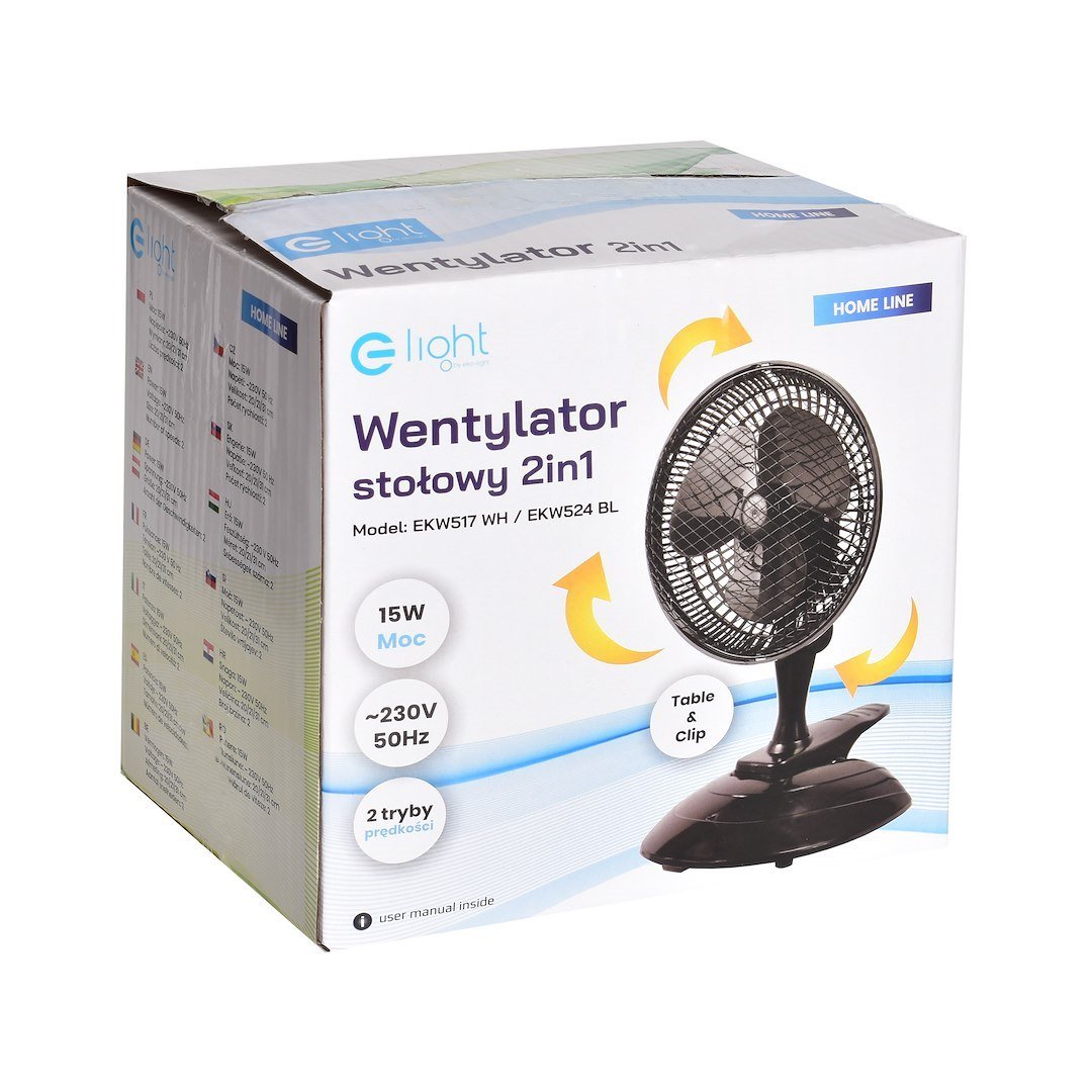 WENTYLATOR STOŁOWY EKO-LIGHT 6'' 2in1 CZARNY Milagro - obrazek 8