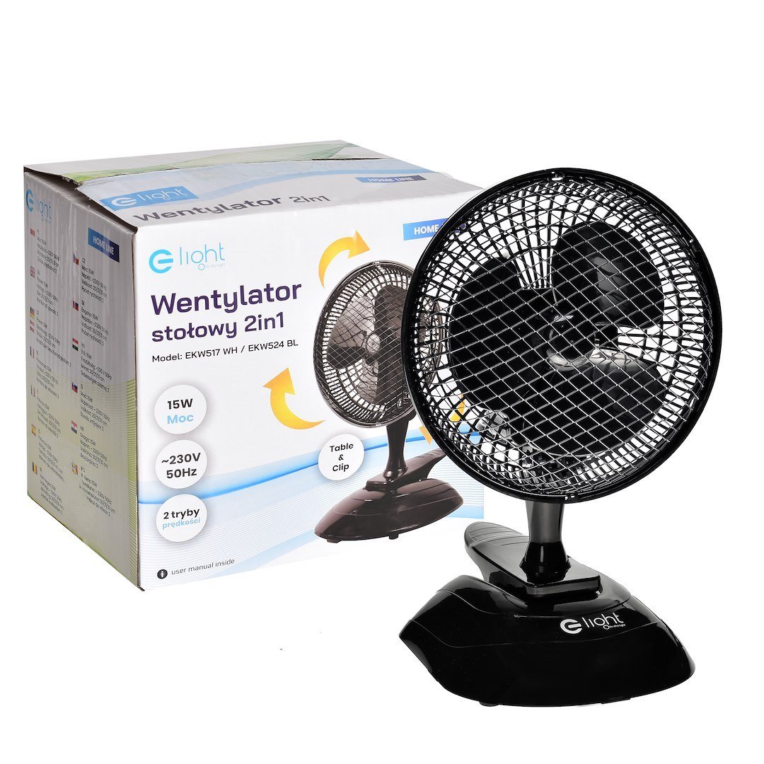 WENTYLATOR STOŁOWY EKO-LIGHT 6'' 2in1 CZARNY Milagro - obrazek 9