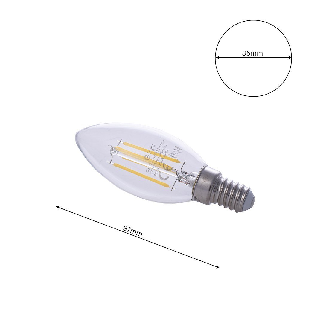 Żarówka Filamentowa LED 4W Świeczka E14 4000K Milagro - obrazek 7