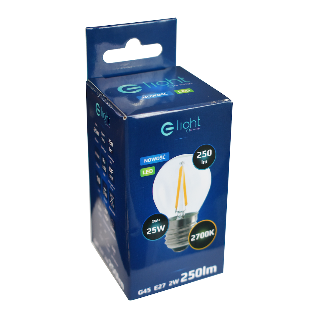 Żarówka Filamentowa LED 2W E27 G45 2700K Milagro - obrazek 3