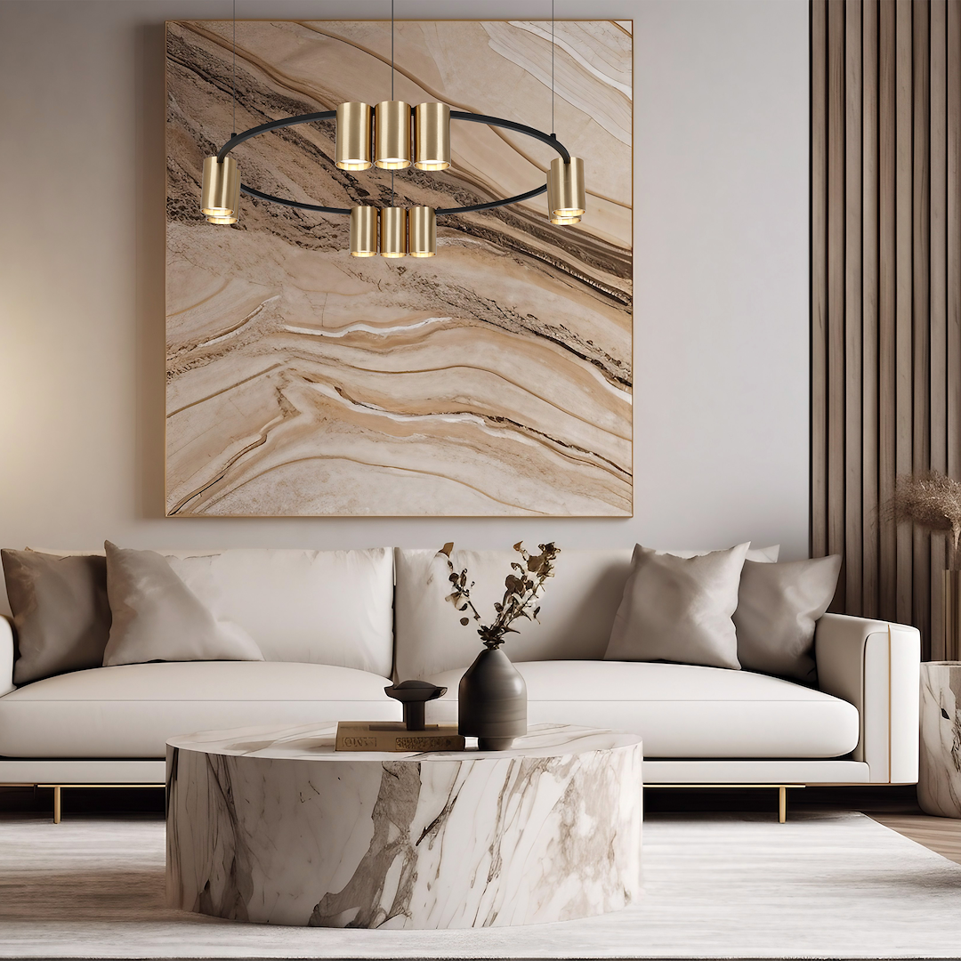 Lampa wisząca (koło) Genesis Czarny Złoty 10xGU10 Milagro - obrazek 3