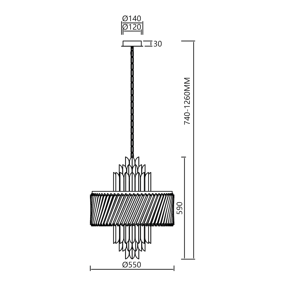 Żyrandol MARGOT GOLD 9xE14 Milagro - obrazek 5