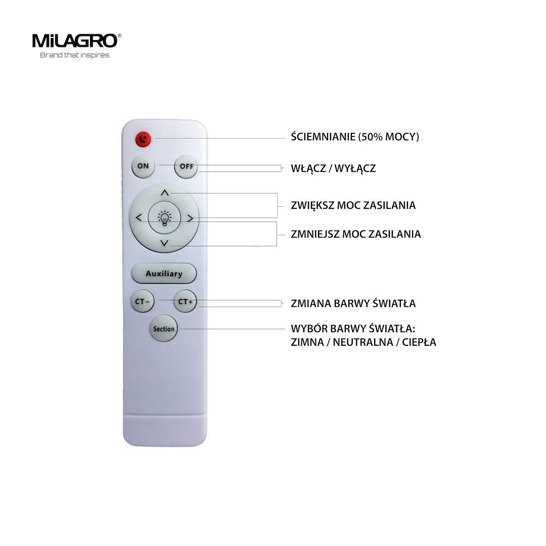 Plafon YAX 24W LED Ściemnialny+ Pilot Milagro - obrazek 2