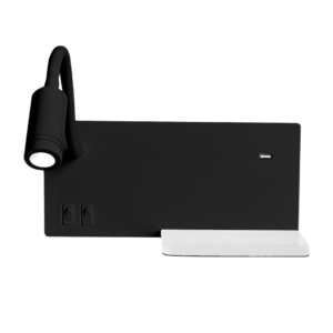 Lampa nocna z półką SHELF BLACK LED 4W+5W+2W Milagro