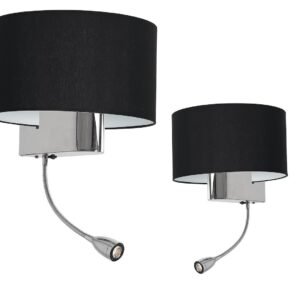 Kinkiet CASINO BLACK/CHROME 1xE27 + 1W LED Milagro