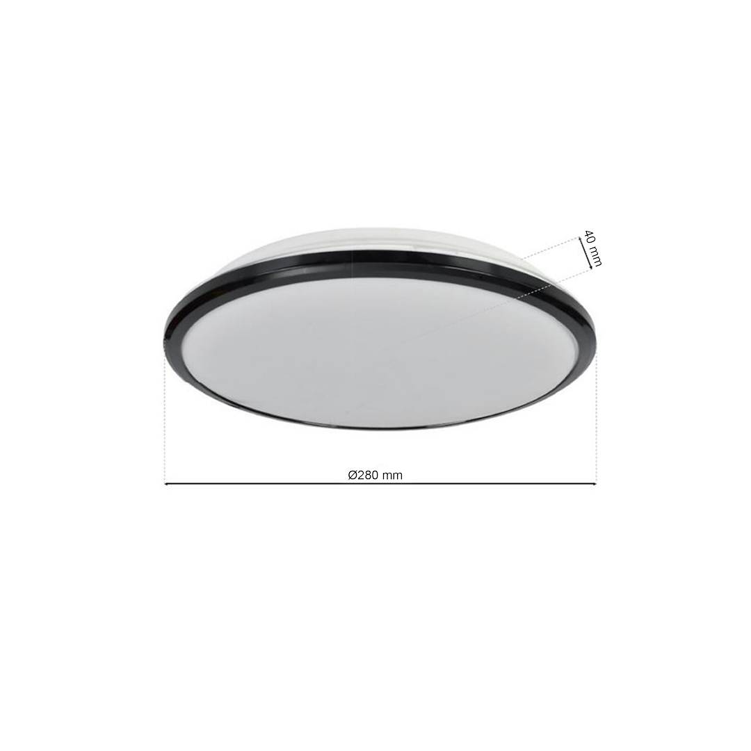 Plafon TERMA BLACK 18W LED IP44 Ø280 mm Milagro - obrazek 7