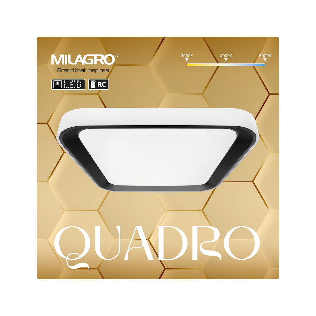 Plafon QUADRO BLACK 38W Milagro - obrazek 5
