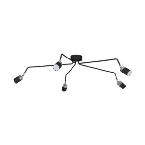 Lampa sufitowa JOKER BLACK/CHROME 5xGU10 Milagro