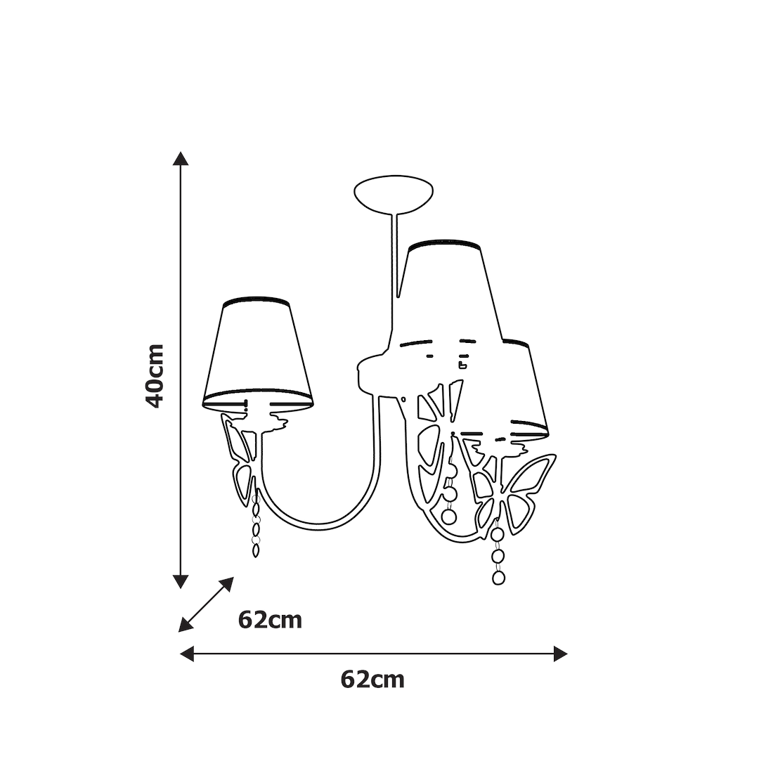 Żyrandol CHARLOTTE PINK 3xE14 Milagro - obrazek 2
