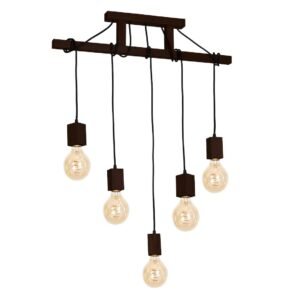 Lampa Wisząca JACK 5xE27 Orzech Milagro