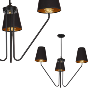 Żyrandol VICTORIA BLACK 3xE27 Milagro