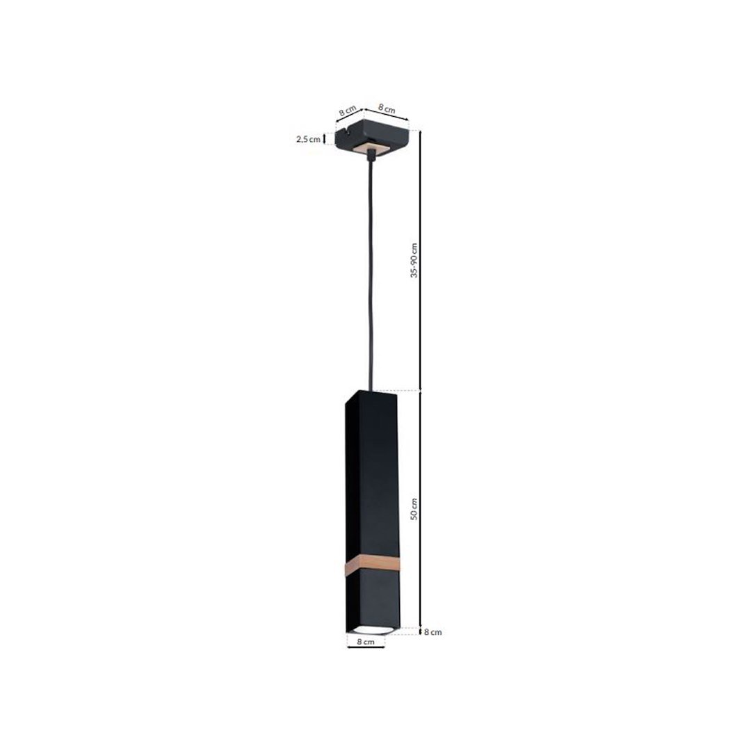 Lampa wisząca VIDAR BLACK 1xGU10 Milagro - obrazek 9