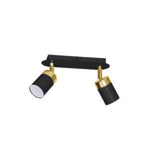 Lampa sufitowa JOKER BLACK/GOLD 2xGU10 Milagro