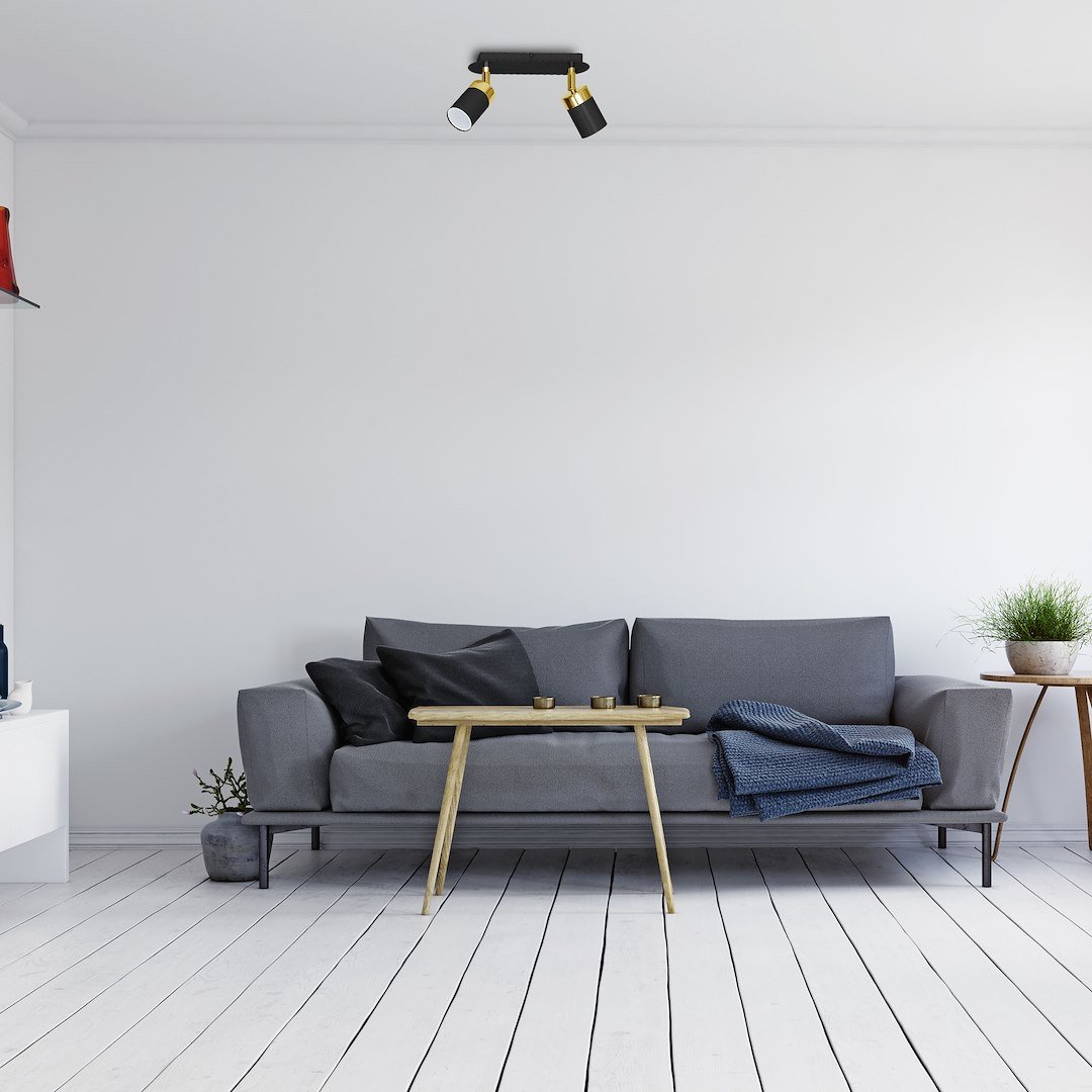 Lampa sufitowa JOKER BLACK/GOLD 2xGU10 Milagro - obrazek 5