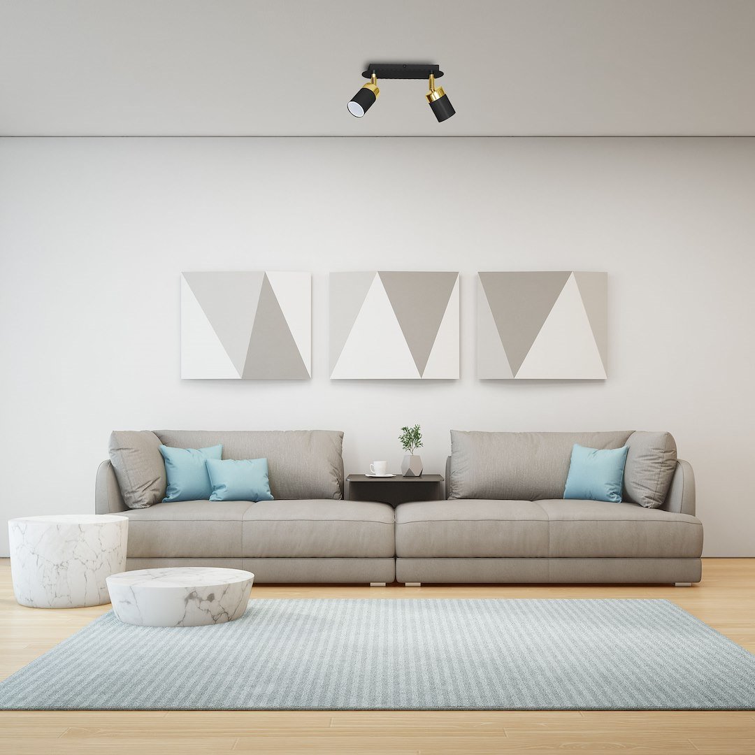 Lampa sufitowa JOKER BLACK/GOLD 2xGU10 Milagro - obrazek 6