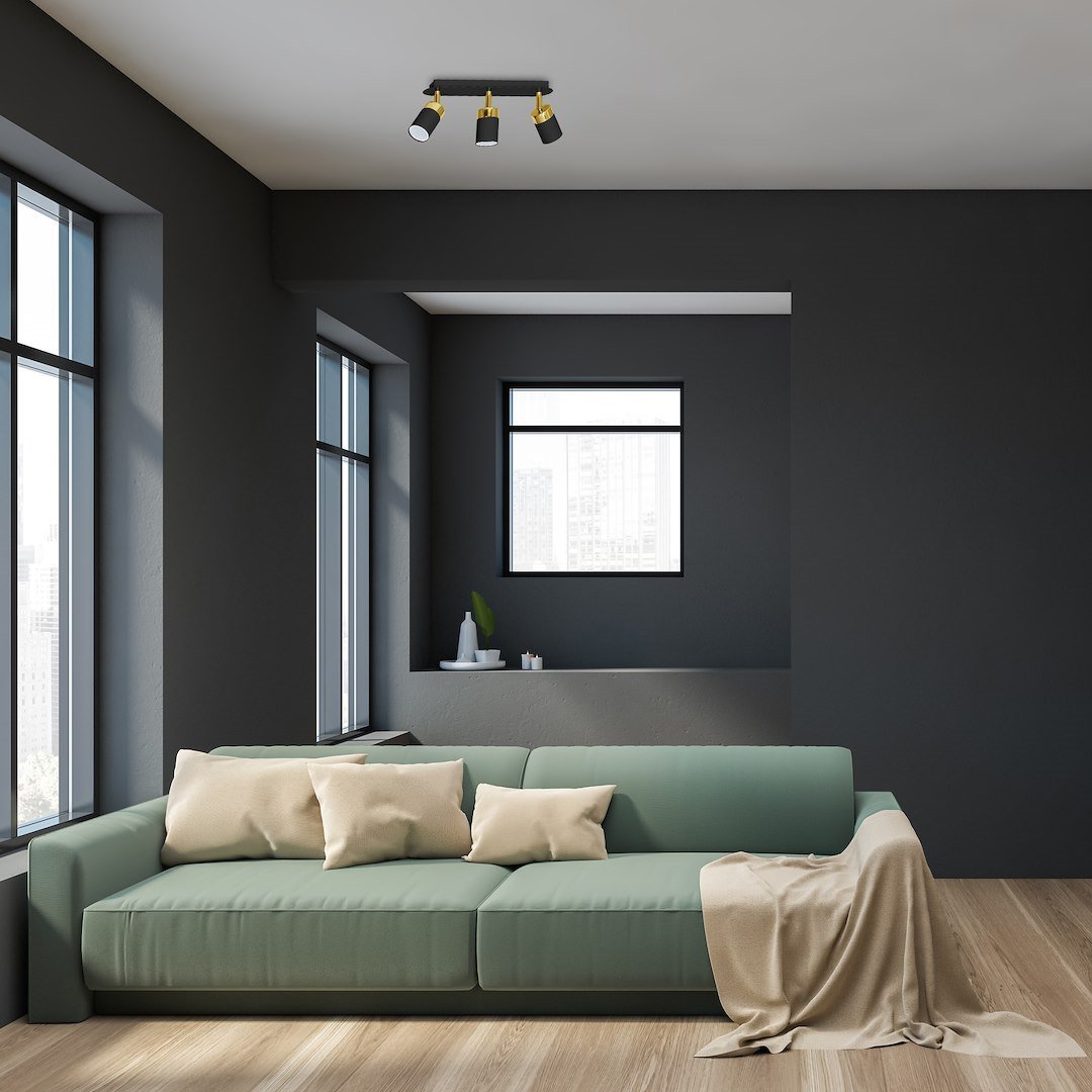 Lampa sufitowa JOKER BLACK/GOLD 3xGU10 Milagro - obrazek 3