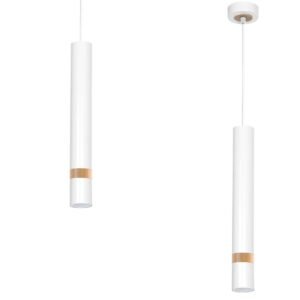 Lampa wisząca Joker Biały / Drewno 1xGU10 Milagro