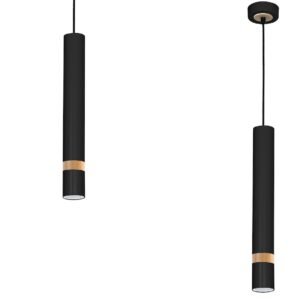 Lampa wisząca JOKER BLACK/WOOD 1xGU10 Milagro
