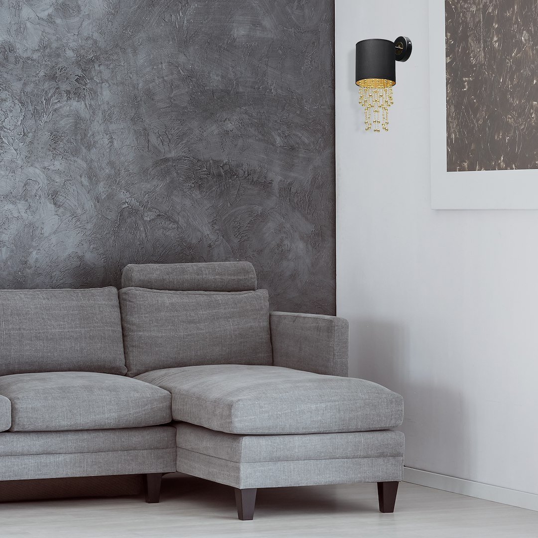 Kinkiet ALMERIA BLACK/GOLD 1xE27 Milagro - obrazek 6