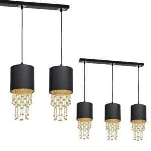 Lampa wisząca ALMERIA BLACK/GOLD 3xE27 Milagro