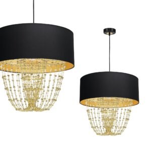 Lampa wisząca ALMERIA BLACK/GOLD 1xE27 Milagro