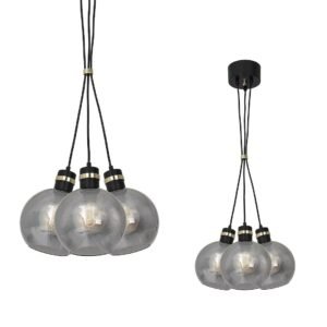 Lampa wisząca OMEGA BLACK/GOLD 3xE27 Milagro