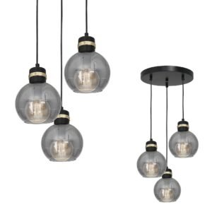 Lampa wisząca OMEGA BLACK/GOLD 3xE27 Milagro