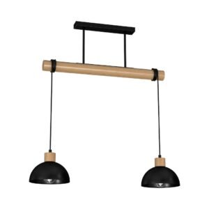 Lampa wisząca ERIK Black/Wood 2xE27 Milagro