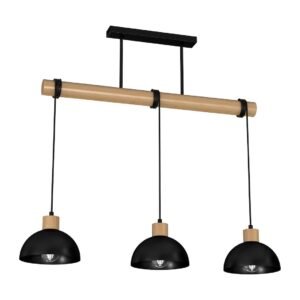 Lampa wisząca ERIK Black/Wood 3xE27 Milagro