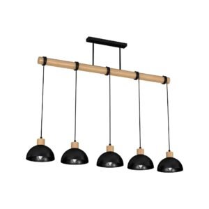 Lampa wisząca ERIK Black/Wood 5xE27 Milagro