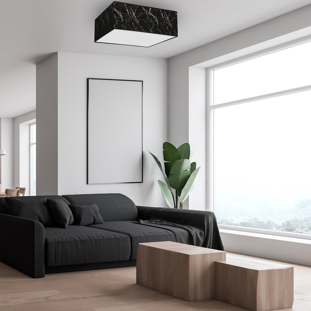 Lampa sufitowa SENSO Black/Gold kwadrat 3xE27 Milagro - obrazek 4