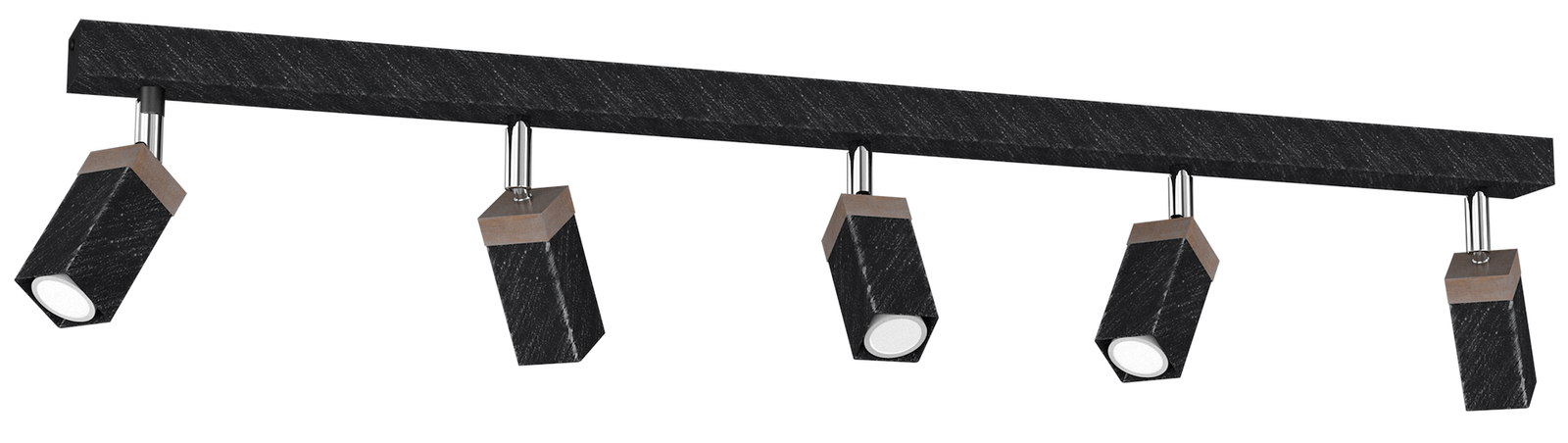 Lampa sufitowa SOLO SAWN BLACK / PATINATED WOOD 5x mini GU10 Milagro - obrazek 8