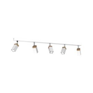 Lampa sufitowa SOLO SAWN WHITE / PATINATED WOOD 5x mini GU10 Milagro