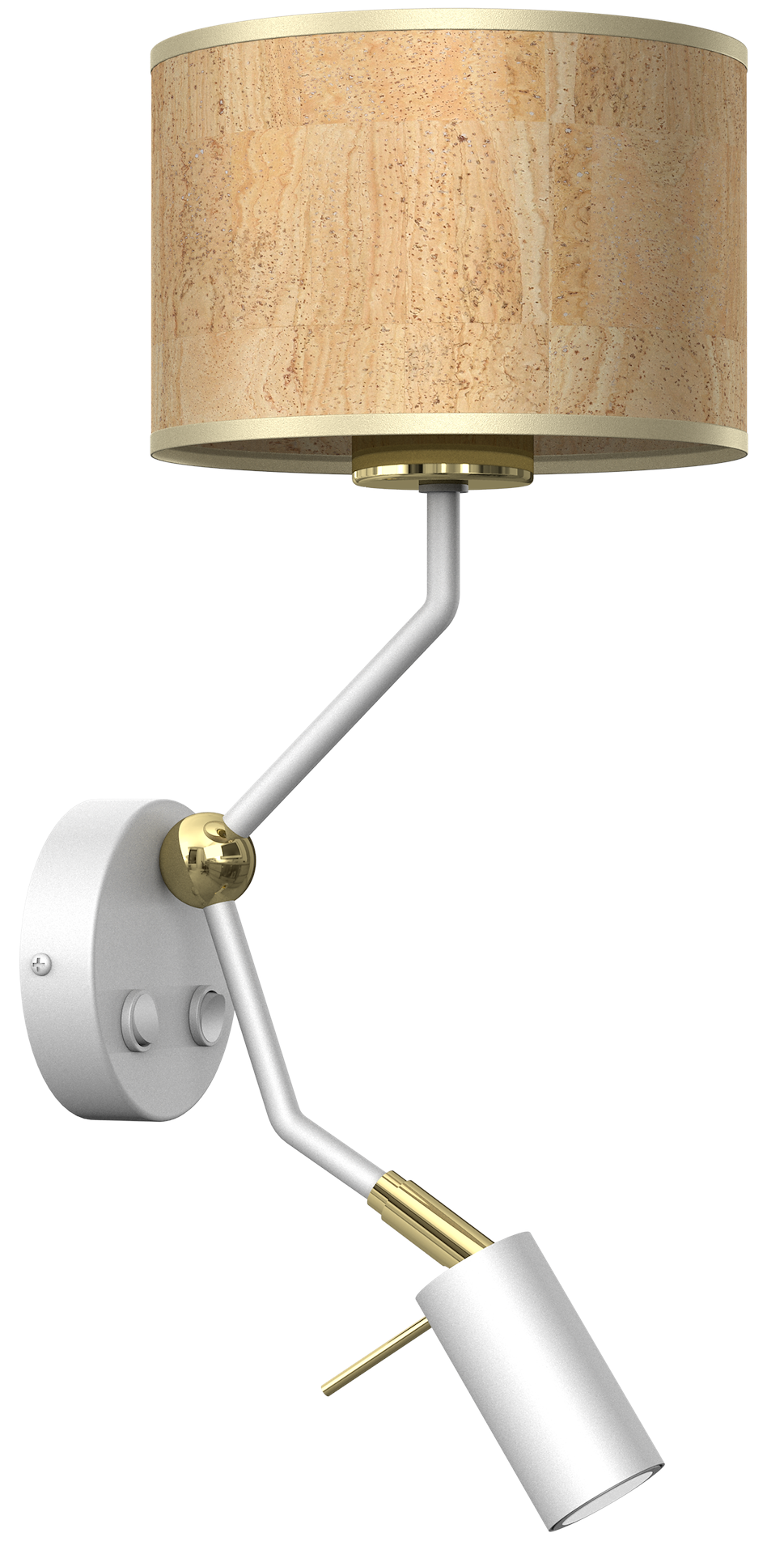 Kinkiet Cork 1xE27 + Mini GU10 Biały/Korek Milagro - obrazek 7