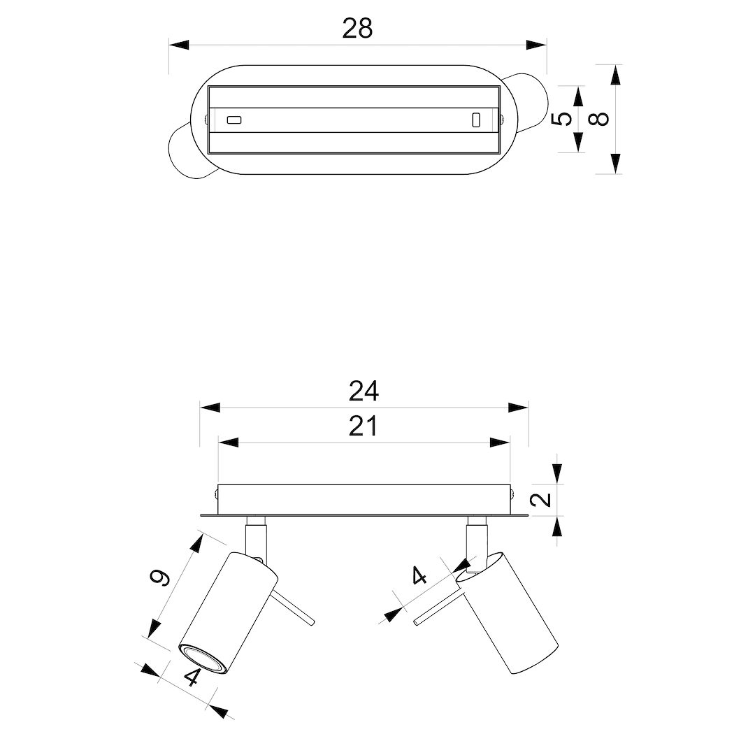 Lampa sufitowa Preston 2x mini GU10 Biały/Chrom Milagro - obrazek 5
