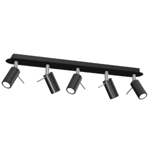 Lampa sufitowa PRESTON BLACK/CHROME 5x mini GU10 Milagro